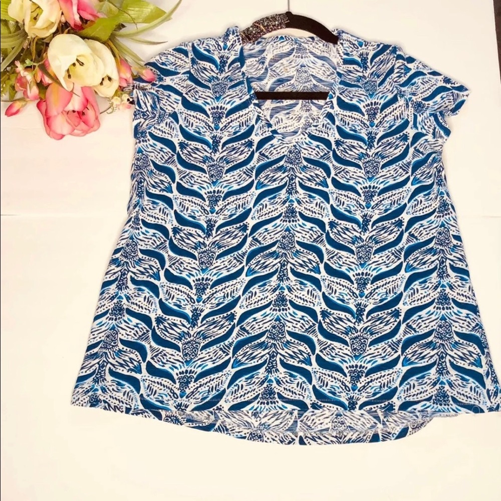 Lilly Pulitzer Blue top cotton spandex